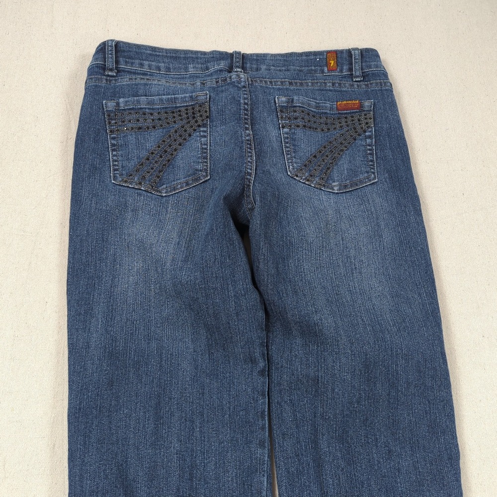 7 for all Mankind Jeans Womens 32 Blue Boot Cut A Pocket Boho Western Cowgirl
